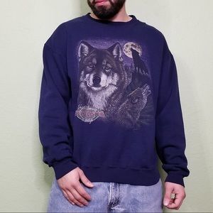 1990s Field Master Wolf crewneck sweatshirt